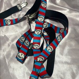 Dr. Seuss Thing 1 & Thing 2 Kids Suspenders - Red and Blue